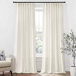 HUTO Pinch Pleat Sunblock Blackout Curtain, Thermal Insulated Room Darkening Window Treatment For Bedroom, Patio, Hotel,Beige, 72 Inch Wide By 96 Inch Long, 1 Panel