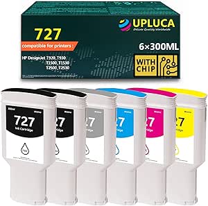 LCL Cartouche d'encre Compatible 727 XL B3P06A C1Q12A F9J76A F9J79A F9J77A F9J78A F9J80A 300ML High