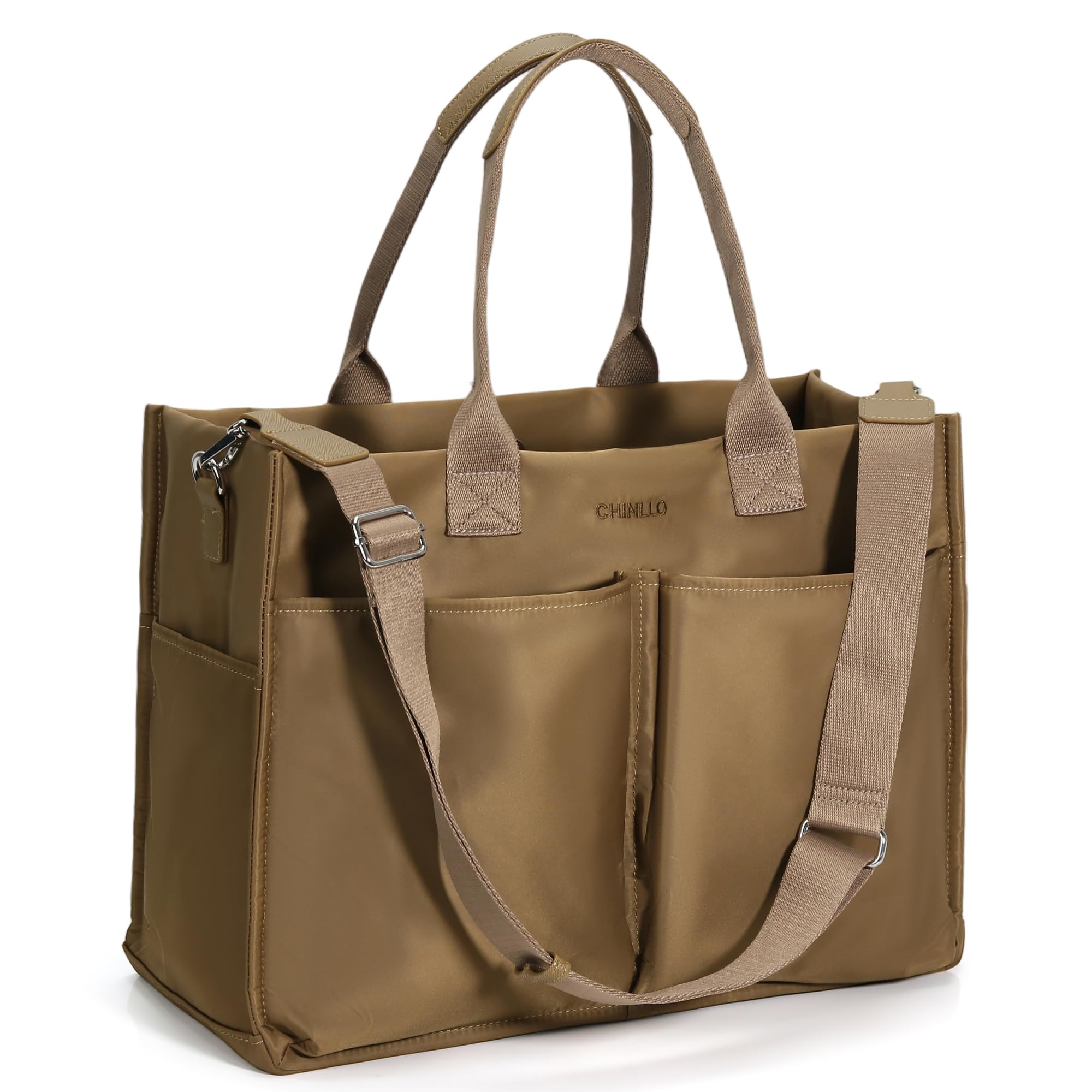 Chinllo Tote Bags for Women, Compartments Nylon Large Tote Handbags