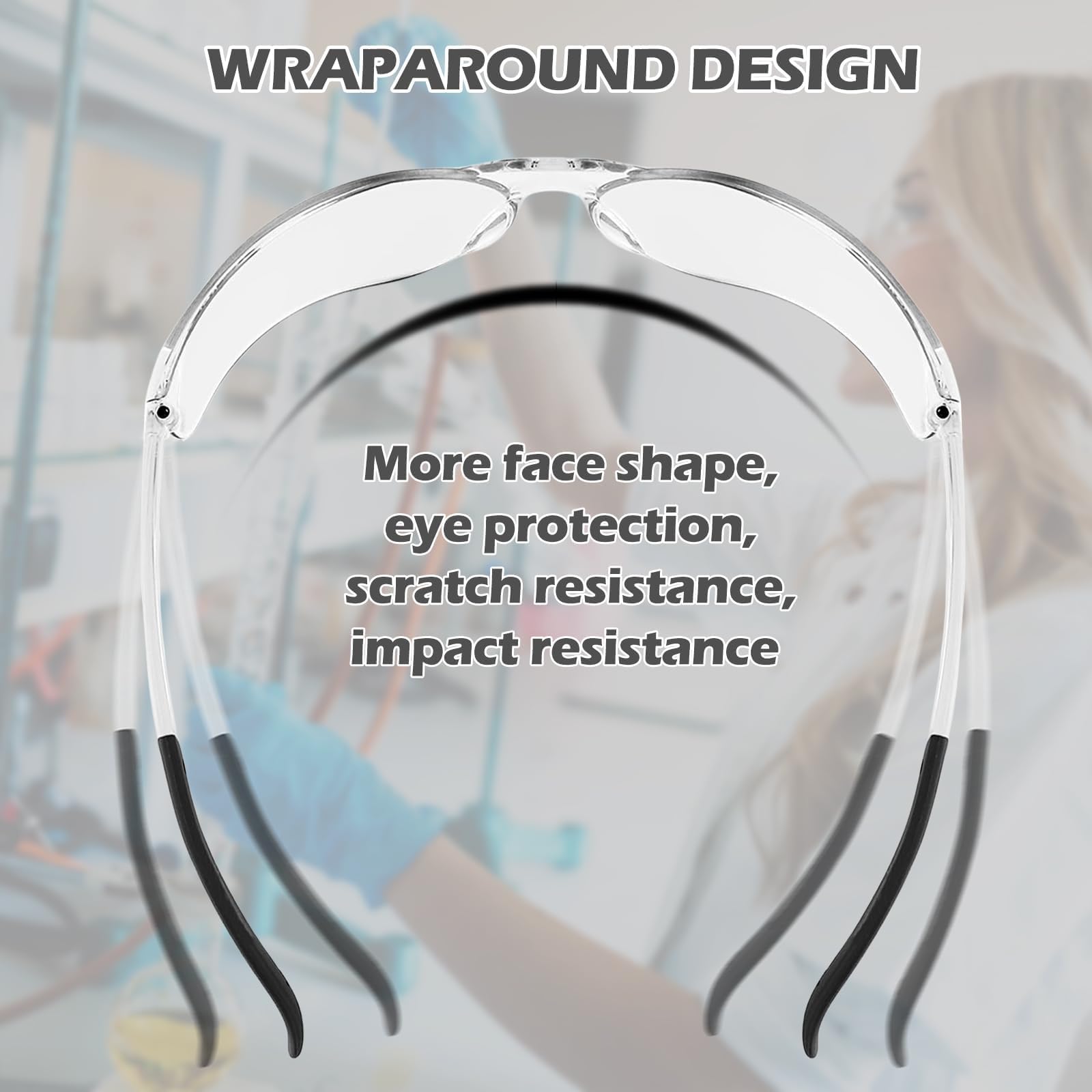 Paquete de 150 lentes de seguridad transparentes/tintados, gafas protectoras a granel para uso en interiores y exteriores, mujeres, hombres, trabajo, laboratorio, construcción