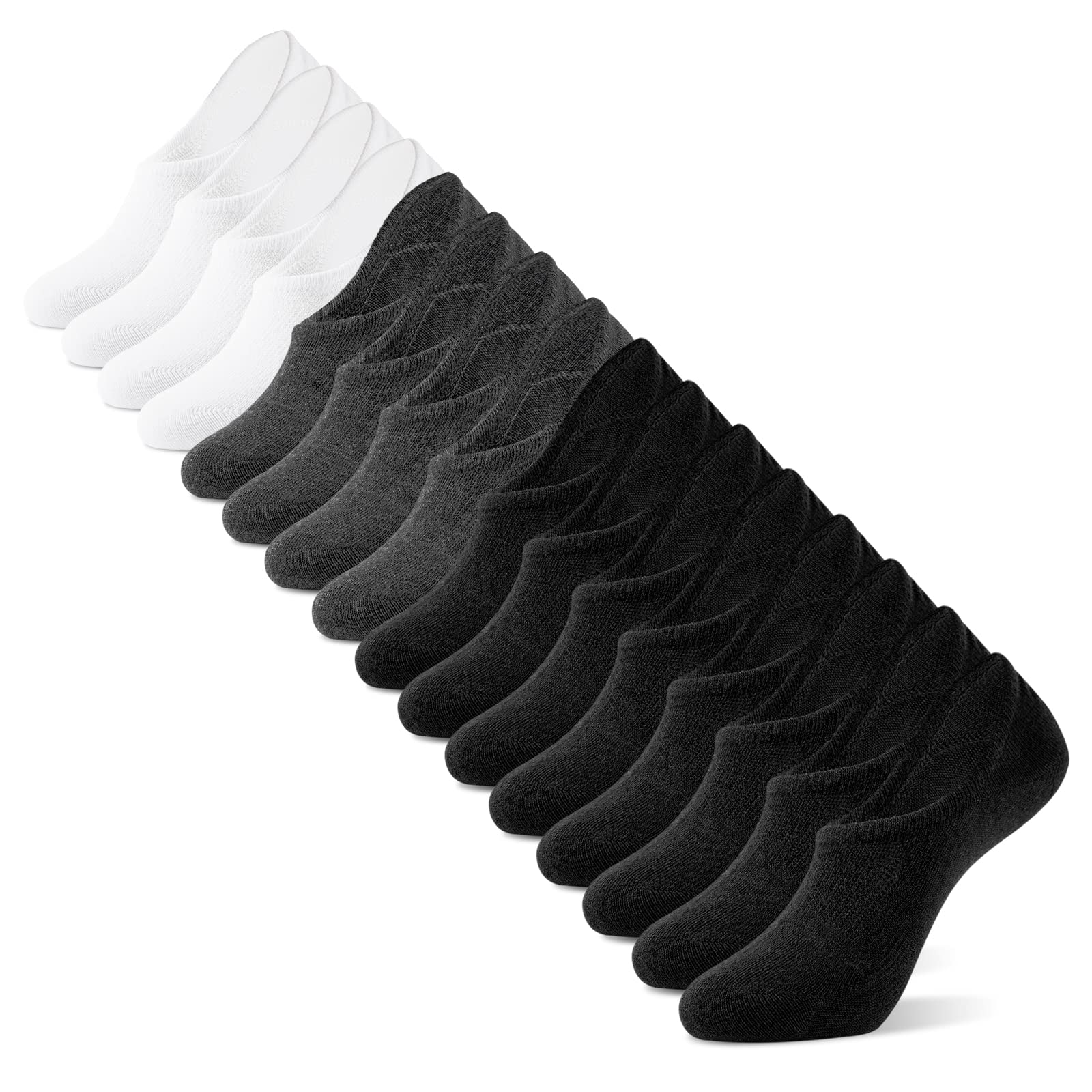 IDEGG No Show Socks Men Low Cut Ankle Short Socks for Men Casual Athletic Socks with Non Slip Grip 7-10 Color O-8 Pairs-3 Clors