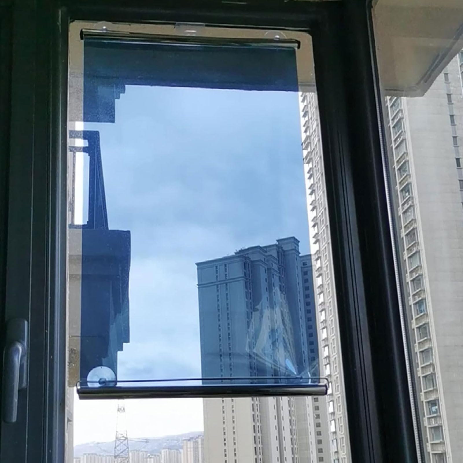 HUHJYUGE Saugnapfes Rollo Fensterrollo, Sonnenschutz Verdunkelungsrollo mit Saugnäpfen, Sichtschutz Temporäre Jalousien für Fenster, Sichtschutz Einziehbarer, Ohne Bohren (50X200cm)