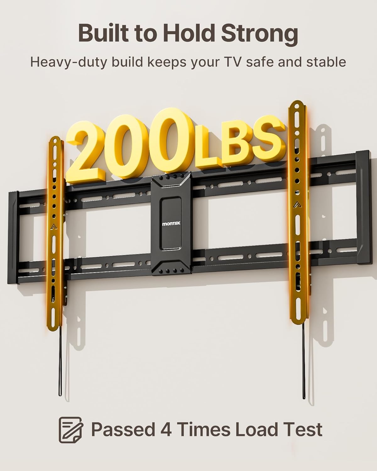 monTEK Heavy Duty Tilting TV Wall Mount for 43-95 Inch TVs, 200 lbs Capacity, 1.65" Slim Low Profile Wall Bracket, Max VESA 800x400mm Fits 16"/18"/24"/32" Studs, for Large Flat & Curved TVs