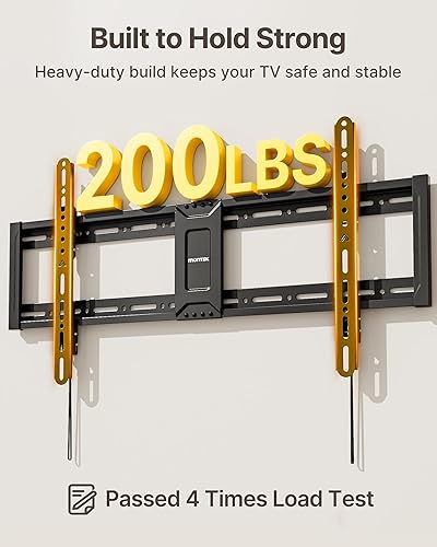 Miniatura 3 de monTEK Soporte de pared de TV inclinable resistente para televisores de 43 a 95 pulgadas, capacidad de 200 libras, soporte de pared delgado de