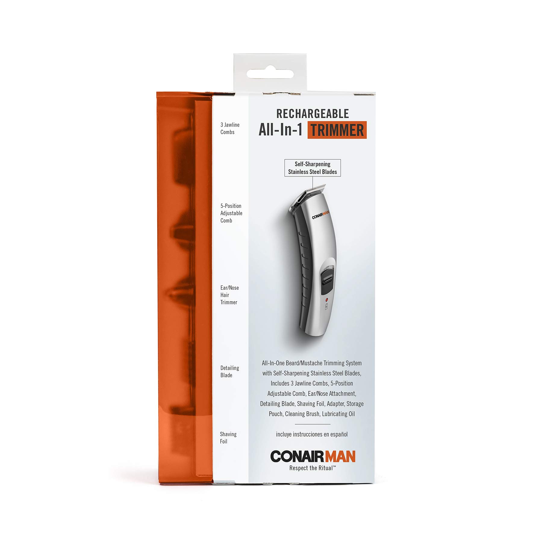 ConairMAN Cordless Rechargeable Beard and Mustache Trimmer