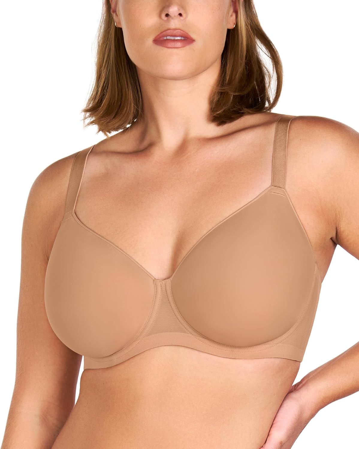 HSIA Minimizer Bra for Women - Air Mesh T-Shirt Full Coverage Seamless Bra Plus Size Underwire Padded Bra for Large Bust - Image 4