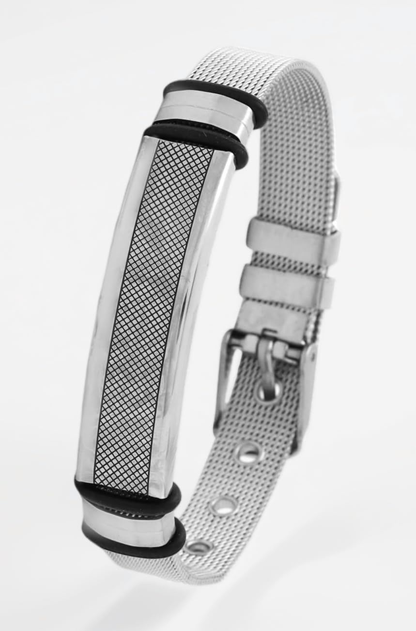 Western Style Cross Design Printed Causal Wear Wristband Opening Bracelet for Men and Boys