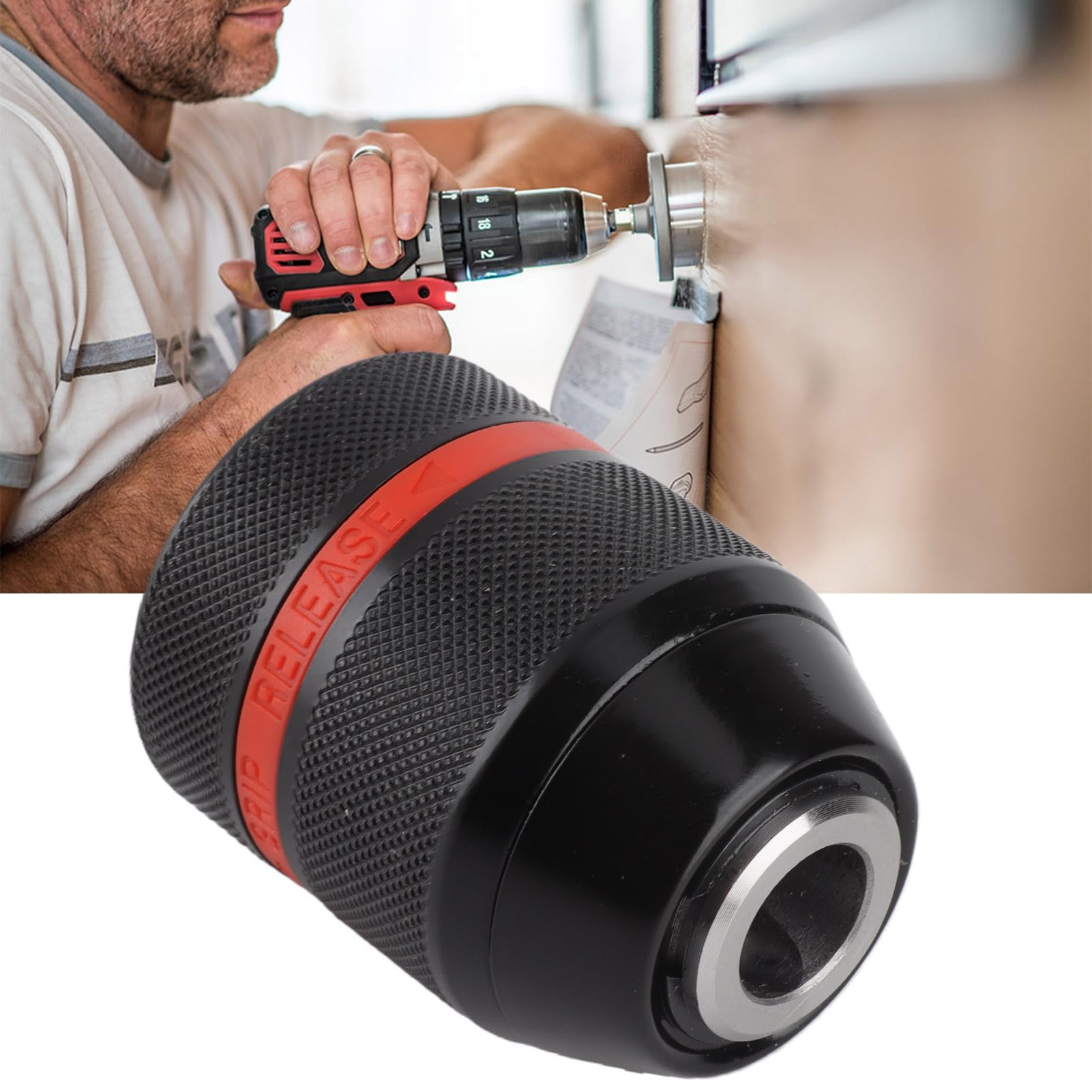 - Portabrocas de repuesto sin llave, portabrocas de mano sin llave, 1 soporte de 2-20 Unf de 2 ~ 13 mm, portabrocas autoajustable
