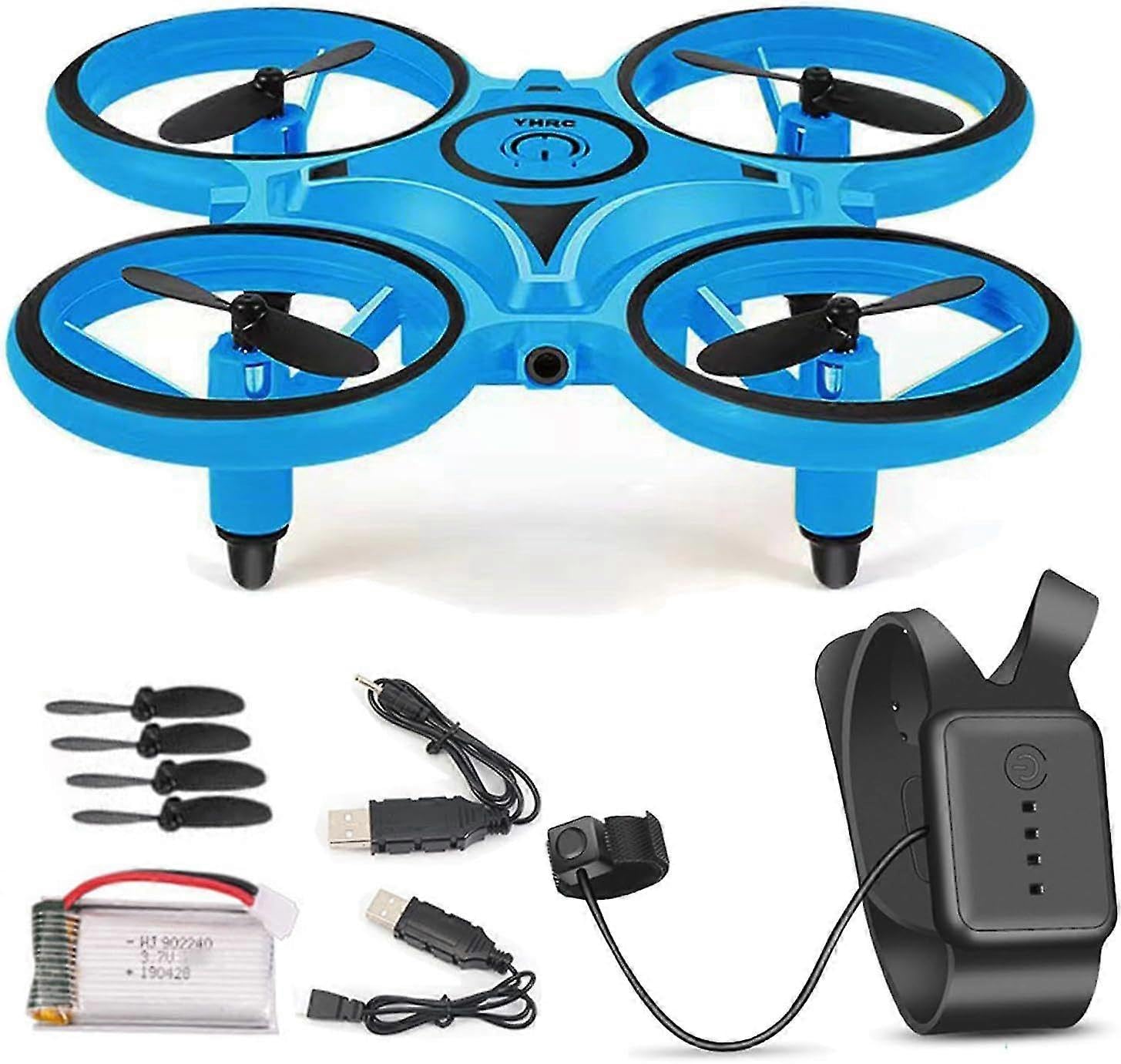 Drone con controllo gestuale, controllo gestuale a 360 giri Rc Quadcopter Aircraft sensore mano drone con orologio intelligente regalo controllato per bambini