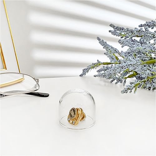 Miniatura 4 de Plymor Mini cúpula de cristal en miniatura de 1 x 1 pulgada (base de chapa de caoba oscura)