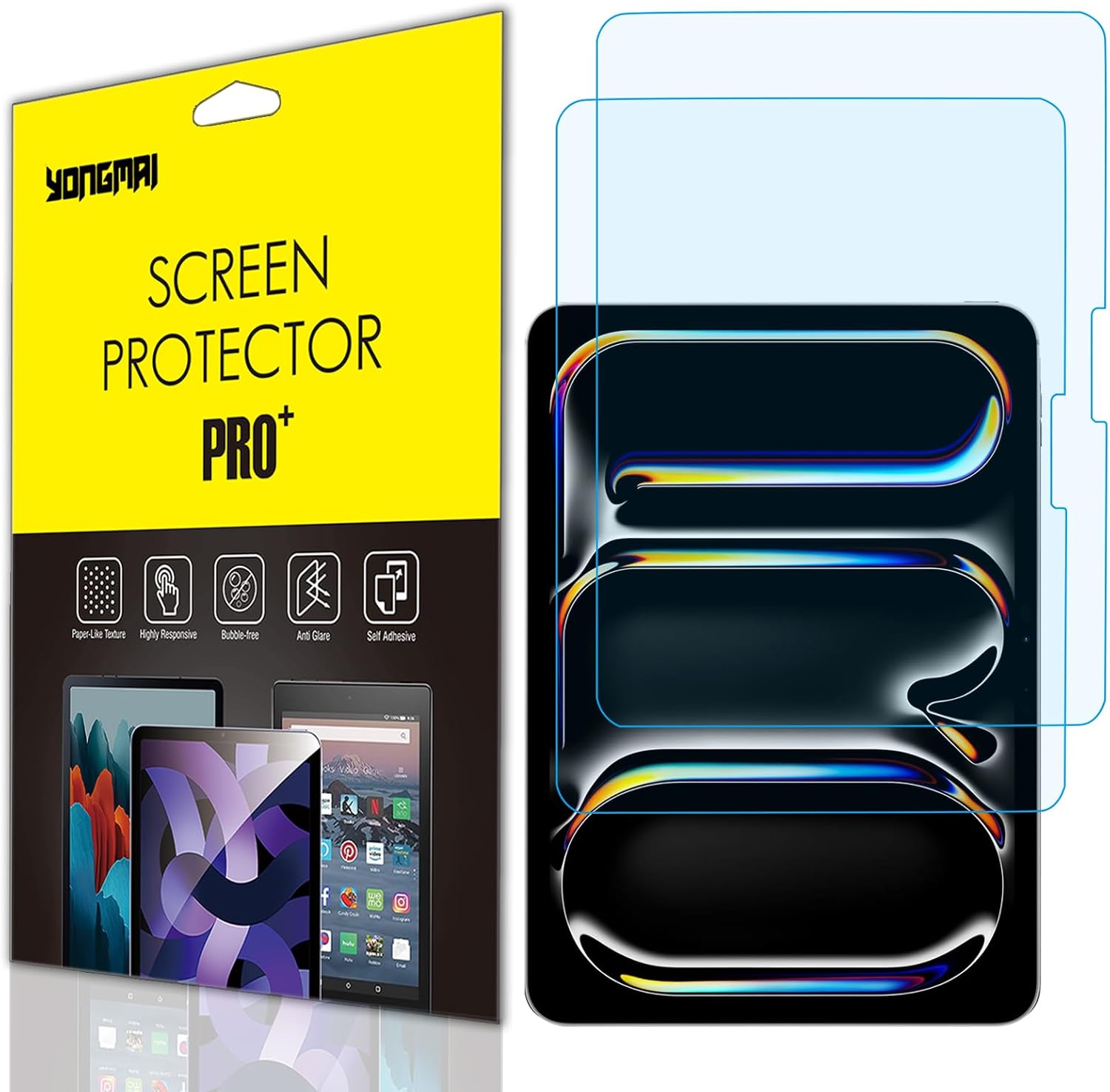 2 Pack – Blue Light Blocking Screen Protector Compatible with iPad pro 11 Inch 2025/2024 M5/M4 (6th/5th Gen), Anti-Blue Light Anti-Glare Anti-Fingerprint Bubble Free