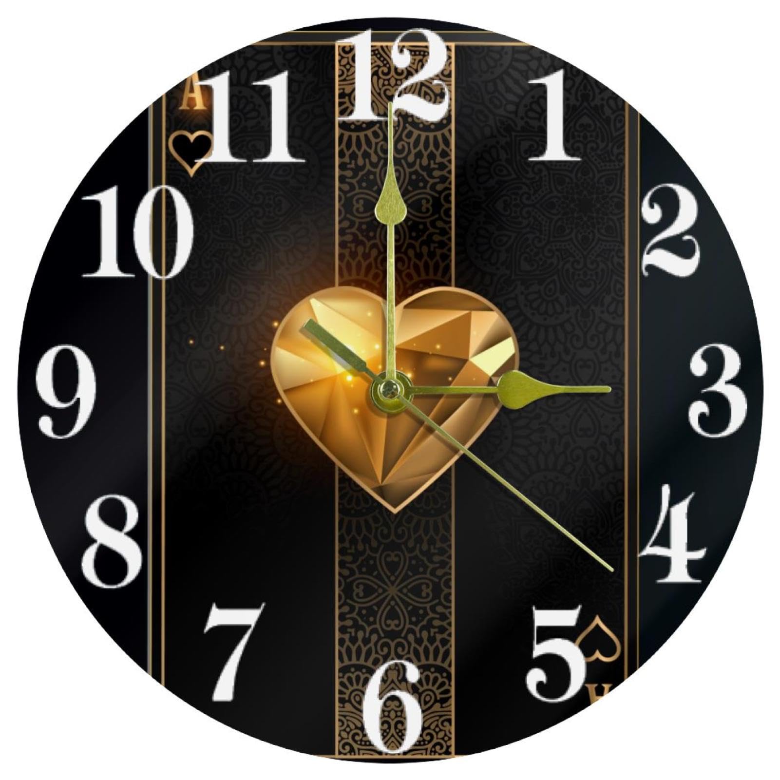 Horloge murale ronde poker As de cœurs : le cadeau idéal pour joueur