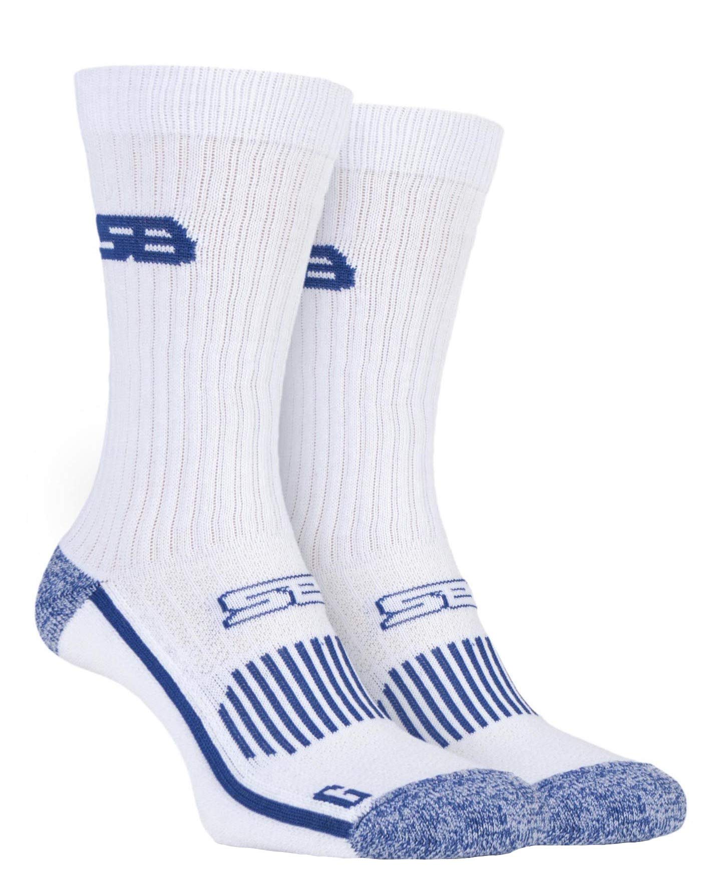 Storm Bloc Mens 2 Pair with BlueGuard Sports Crew Socks White 9-12 Mens