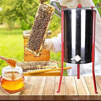 Manual Honey Extractor, Removable Honey Separator, Stainless Steel Inner Frame, Suitable for Beekeeper,3 Frames