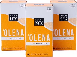 Olena Turmeric Tea, Herbal Green Tea Blend, All-Natural and Antioxidant-Rich Wellness Tea with Ginger and Black Pepper, Vegan and Keto-Friendly, 60 Tea Bags - Hawaiian Natural Tea