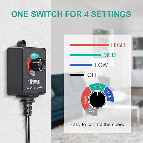 Miniatura 7 de iPower Soplador de ventilación de conducto en línea de escape de 4 pulgadas 195 CFM con ventilación hidropónica variable para tienda de cultivo