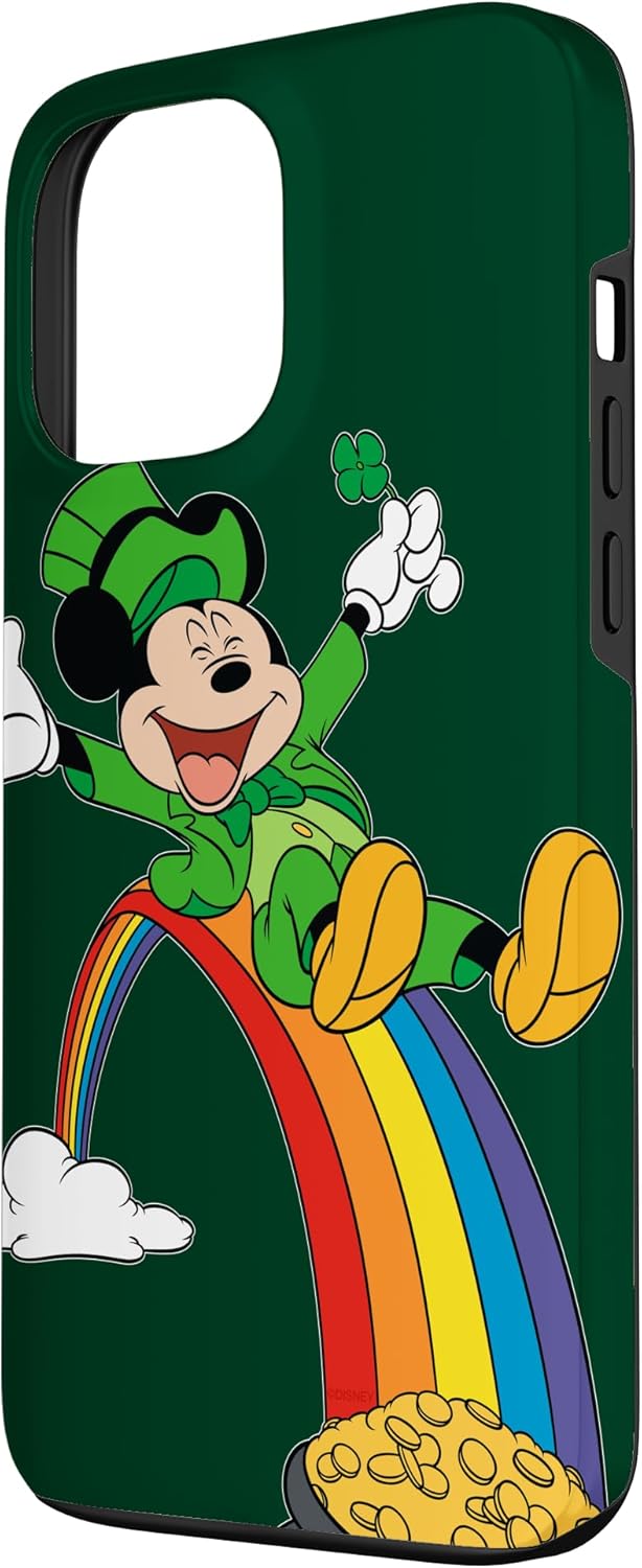 Disney Mickey Mouse Rainbow St. Patrick’s Day Green Case for iPhone 13 Pro Max