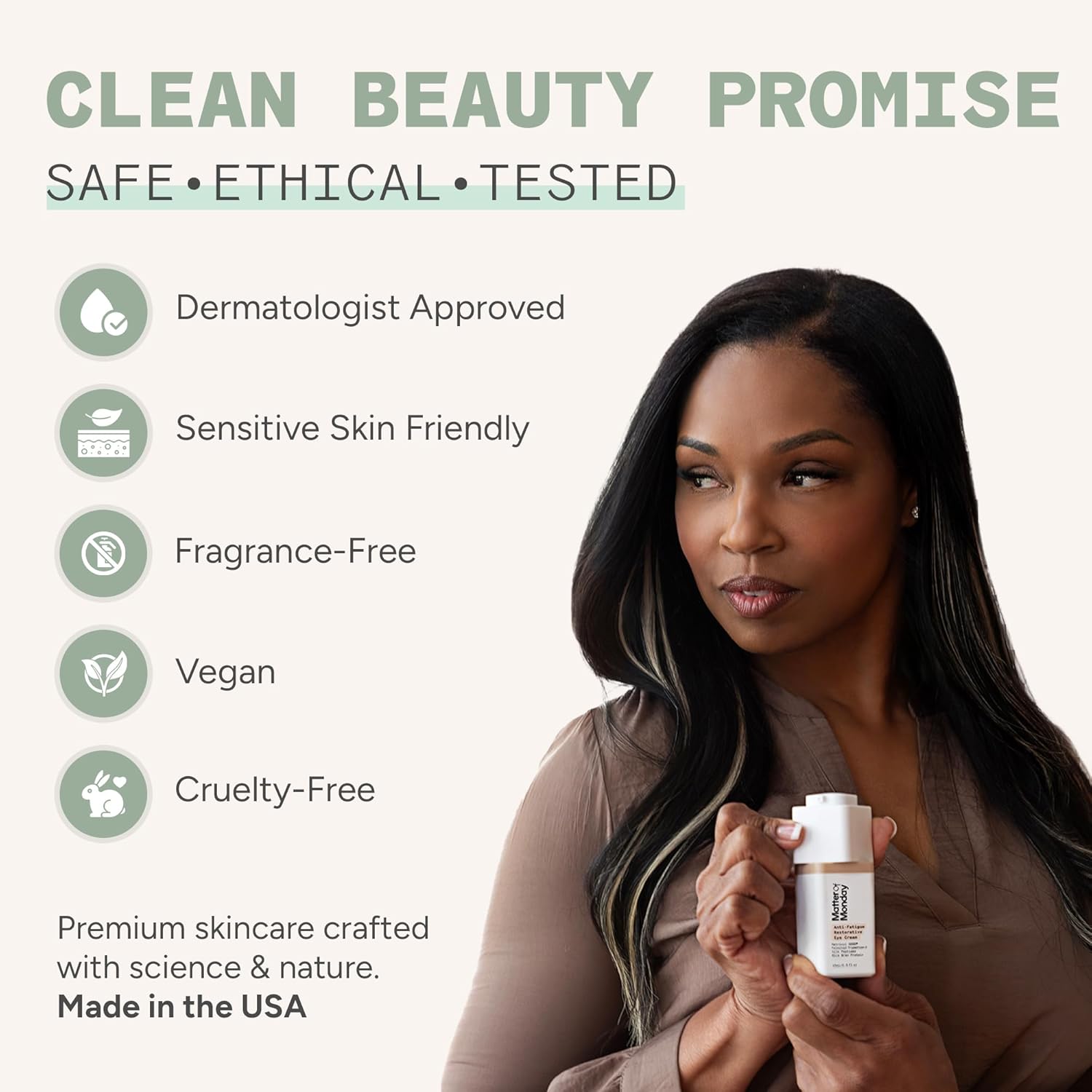 Anti-Fatigue Eye Cream - Professional Strength Peptide Eye Cream for Dark Circles, Puffiness & Fine Lines - Restorative Under Eye Cream with Collagen Support, 0.5 oz - Image 5