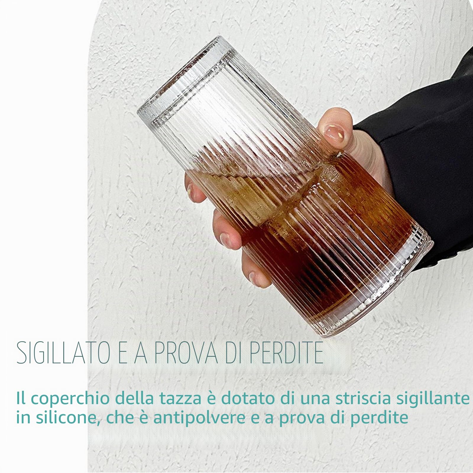 2 Pezzi 600ml Bicchieri da Acqua con Coperchio e Cannuccia,Tazza da Caffè Ghiacciata,Vetro Bicchiere per Smoothie,Tazza da Succhi Trasparente, per Latte, Acqua, Succo, Tè