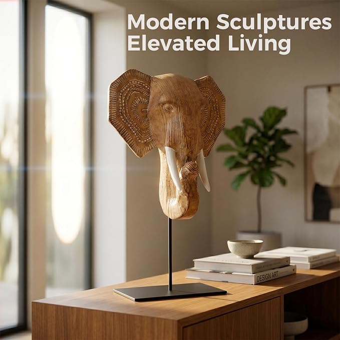 Estatua de elefante Boho, decoración de hogar, regalo de suerte miniatura 4