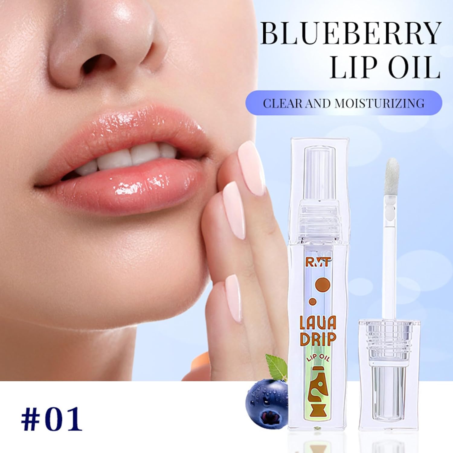 Compact Dual Shade Lip Oil, Mirror Shine Texture, Hydrating Formula for Plump Effect, Fruit Aroma Glaze Color 01 One Size