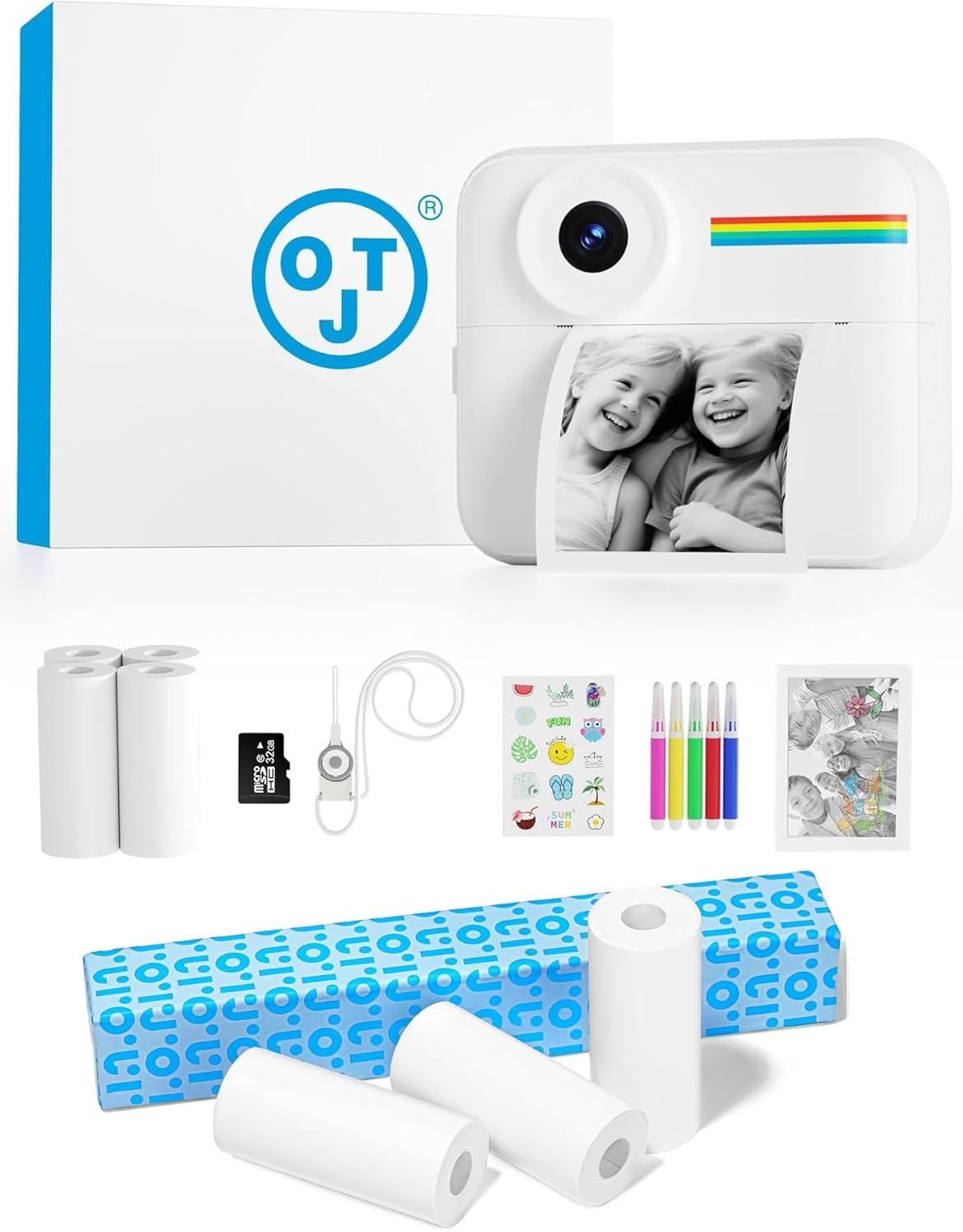 OTJ Kids Camera Instant Print, 3 Rolls Instant Camera Refill