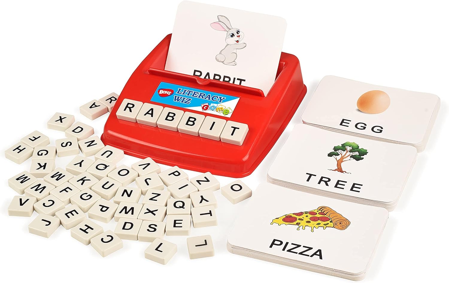 BOHS English Literacy Wiz Fun Game - Upper Case Sight Words - 60 Flash Cards - Preschool Language Learning Educational Toys
