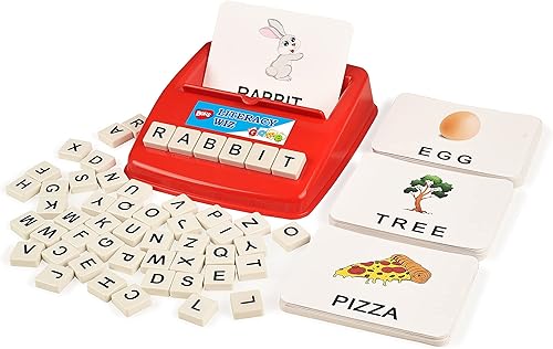 BOHS Juego divertido de mago de alfabetización inglesa - Palabras de vista en mayúsculas - 60 tarjetas flash - Juguetes educativos para aprendizaje