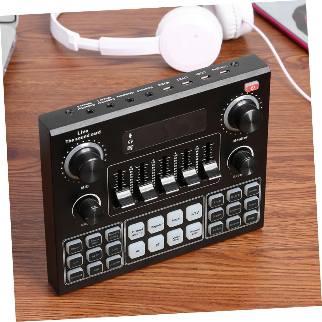 Portable Voice Disguiser Sound Card with Effects Live Streaming Tool for Computer and Mobile Dsp Chip for Sound Quality