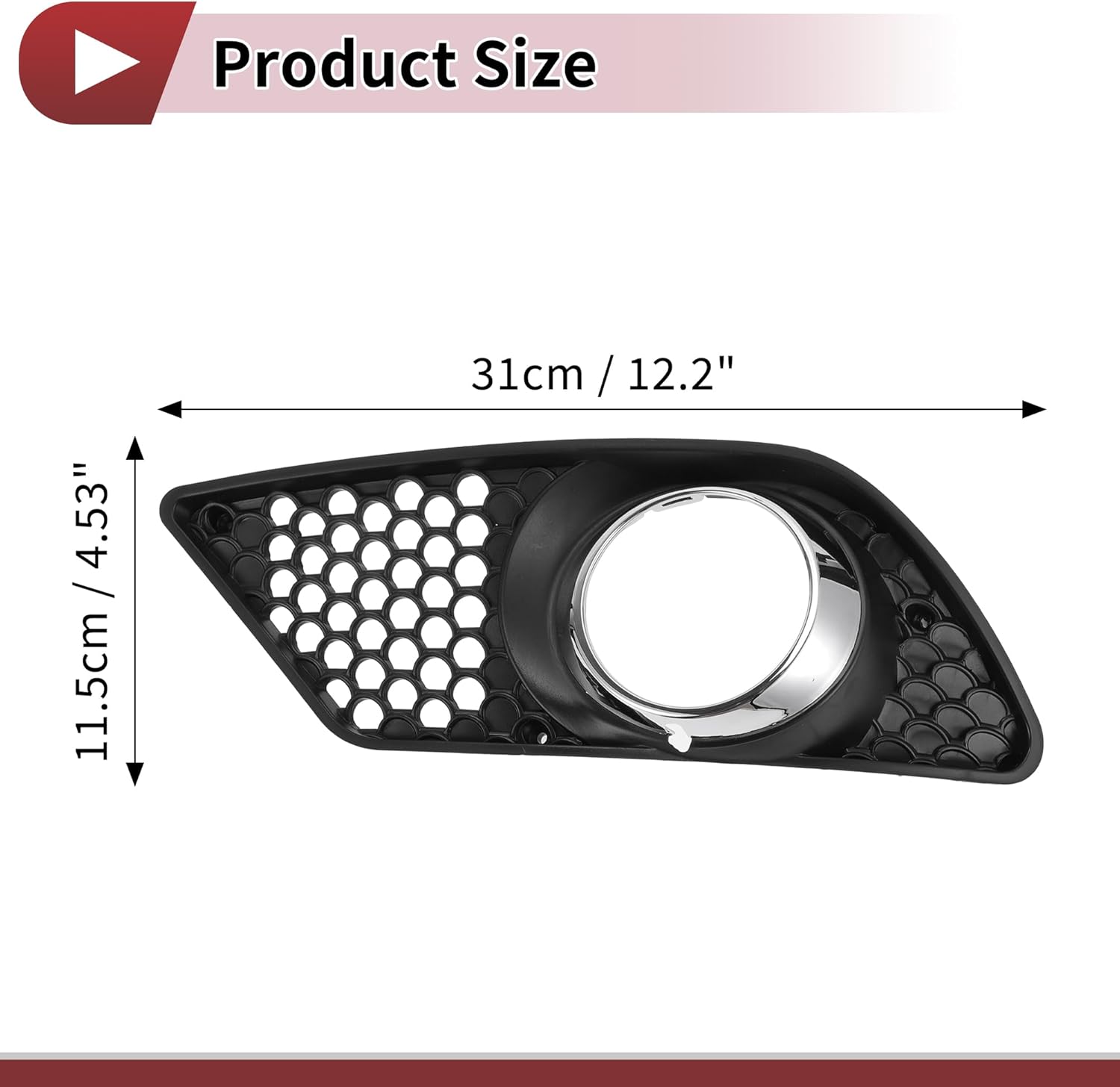 1 Pc Fog Light Grill for Mercedes-Benz C300 2008-2012 Front Left Front Lower Bumper Fog Light Cover Inserts No.2048850253 Black Silver Tone ABS - Image 4