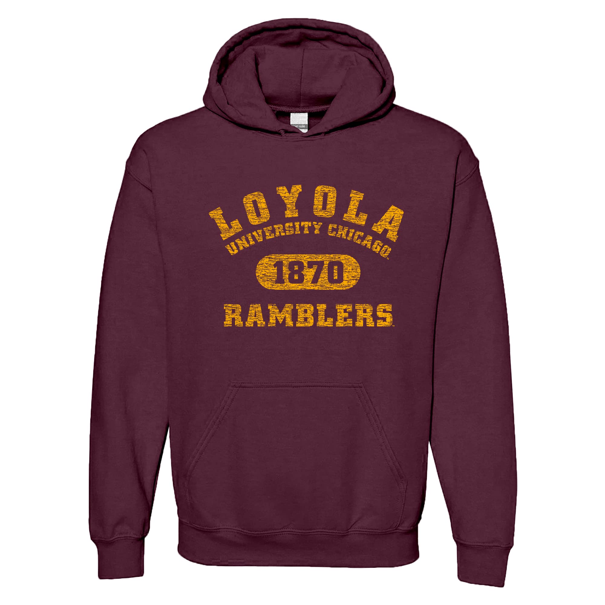 UGP Campus Apparel NCAA Officially licensed College - University Team Color Arch Logo Hoodie, Loyola University Chicago Ramblers Maroon, 3XL — image 1