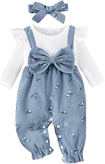 YINGISFITM Baby Girl Long Sleeve Romper Jumpsuit - Cute Newborn Fall Winter Outfit 0-18 Months