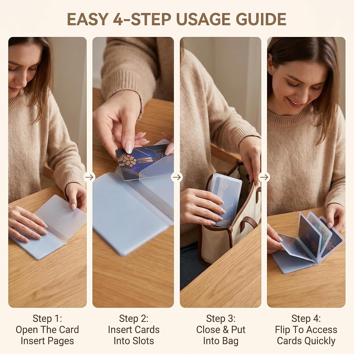 Frosted Plastic Wallet Inserts Credit Card Holder Pages 2 Pack