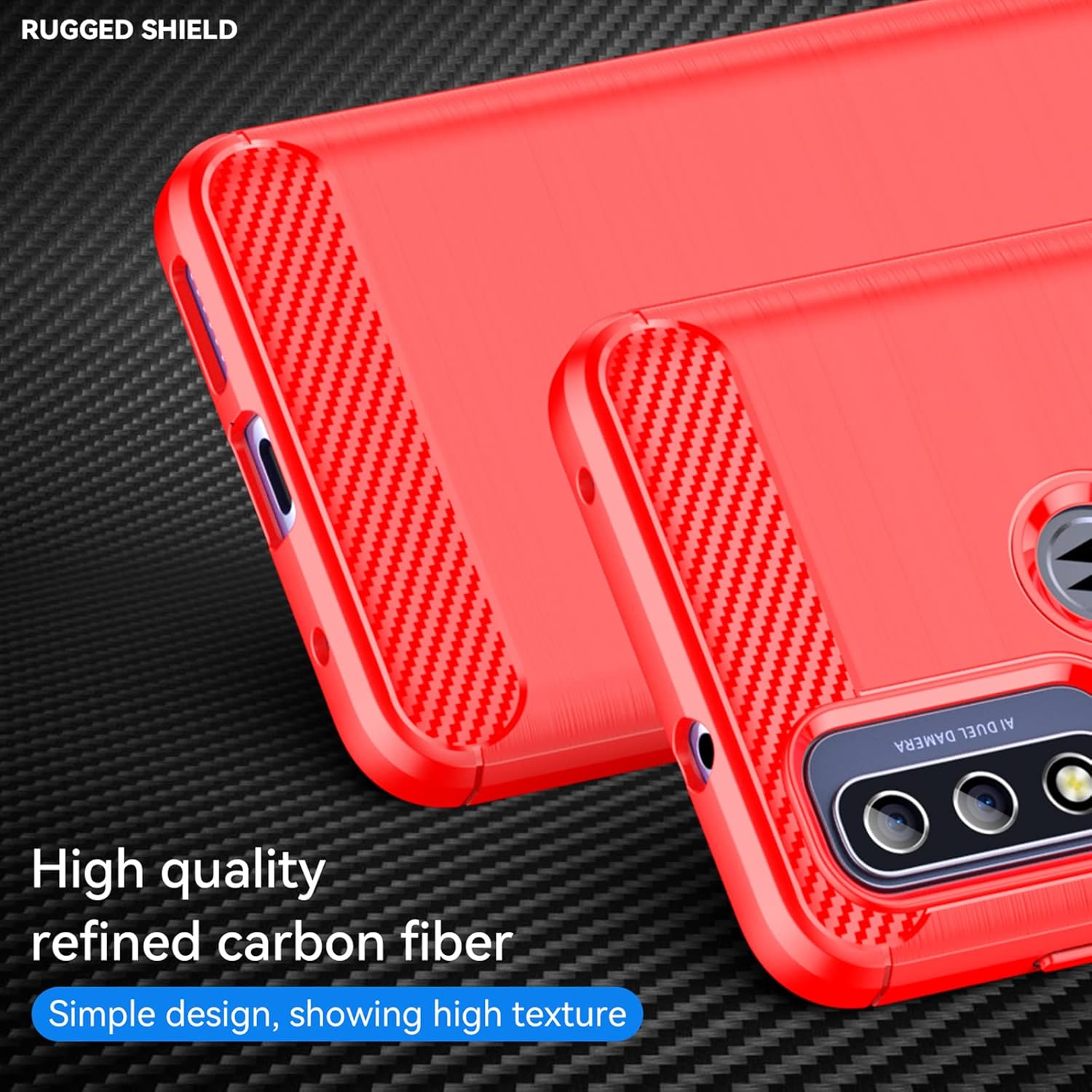 Moto G Pure case,Motorola G Pure case,with HD Screen Protector,M MAIKEZI Fashion Shock-Absorption Flexible TPU Bumper Soft Rubber Protective Case Cove for Motorola Moto G Pure (Red Brushed TPU) : Cell Phones & Accessories