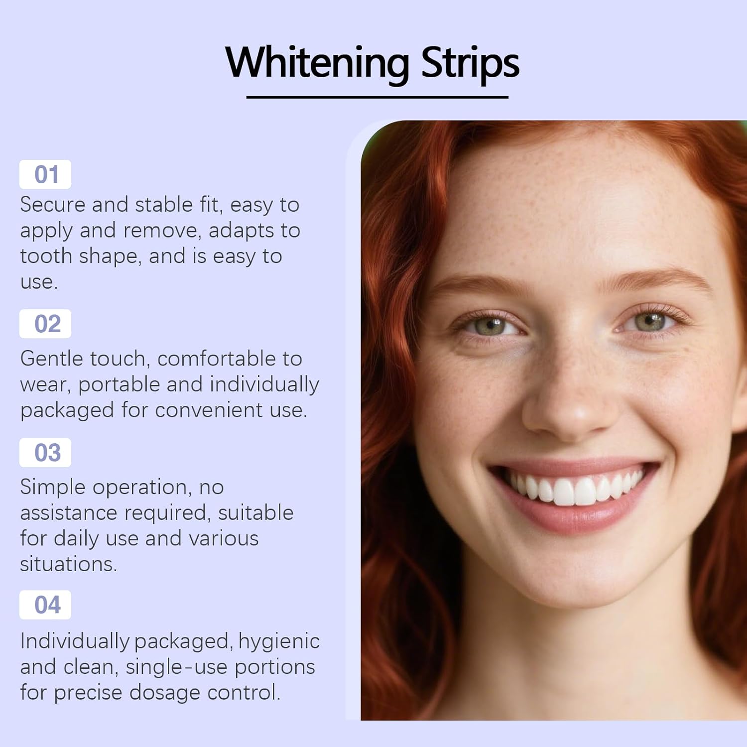 Purple Teeth Whitening Strips, Gentle Daily Purple Teeth Whitening Strips for Surface Stain Reduction & Natural Shine, Portable for Home or On-The-Go Use, 42 Strips
