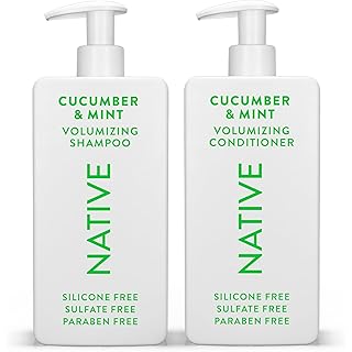 Native Shampoo and Conditioner Contain Naturally Derived Ingredients | All Hair Type Color & Treated From Fine to Dry Damaged, Sulfate & Dye Free - Cucumber & Mint, 16.5 fl oz each (2 pack)
