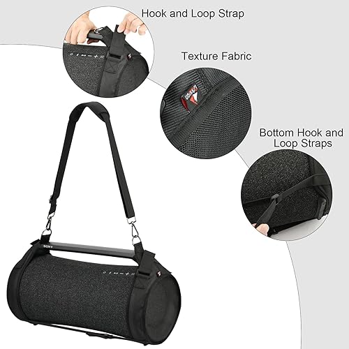 Miniatura 2 de TXEsign Funda de transporte de viaje compatible con Sony SRS-XG500 X-Series Boombox portátil, dos lados de malla, funda protectora con correa para