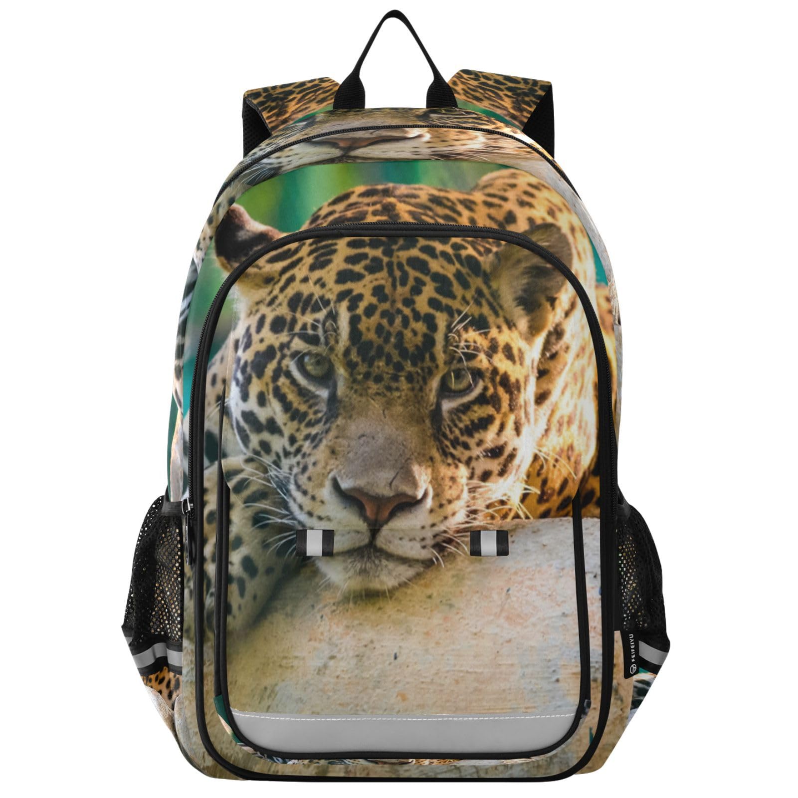 Vnurnrn Animales Salvajes Lindos Leopardos Mochila Para Niños Niñas Escolar Mochilas Grande Reflectante Bolso de Escuela De Viaje Mujeres Hombres