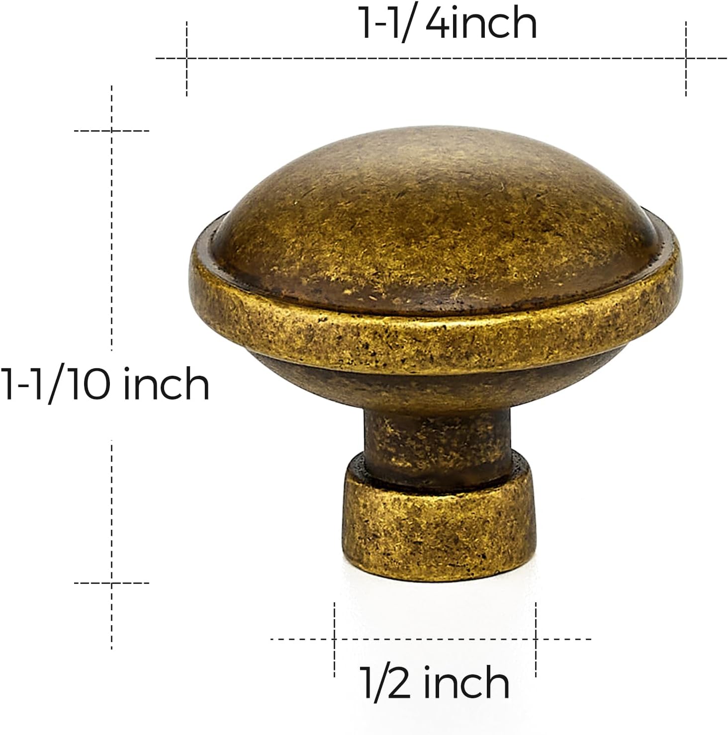 Ravinte 20 Pack 1-1/4 Inch Diameter Kitchen Cabinet Knobs Antique Brass Dresser Knobs Round Solid Cabinet Drawer Pulls for Kitchen Cupboard Hardware