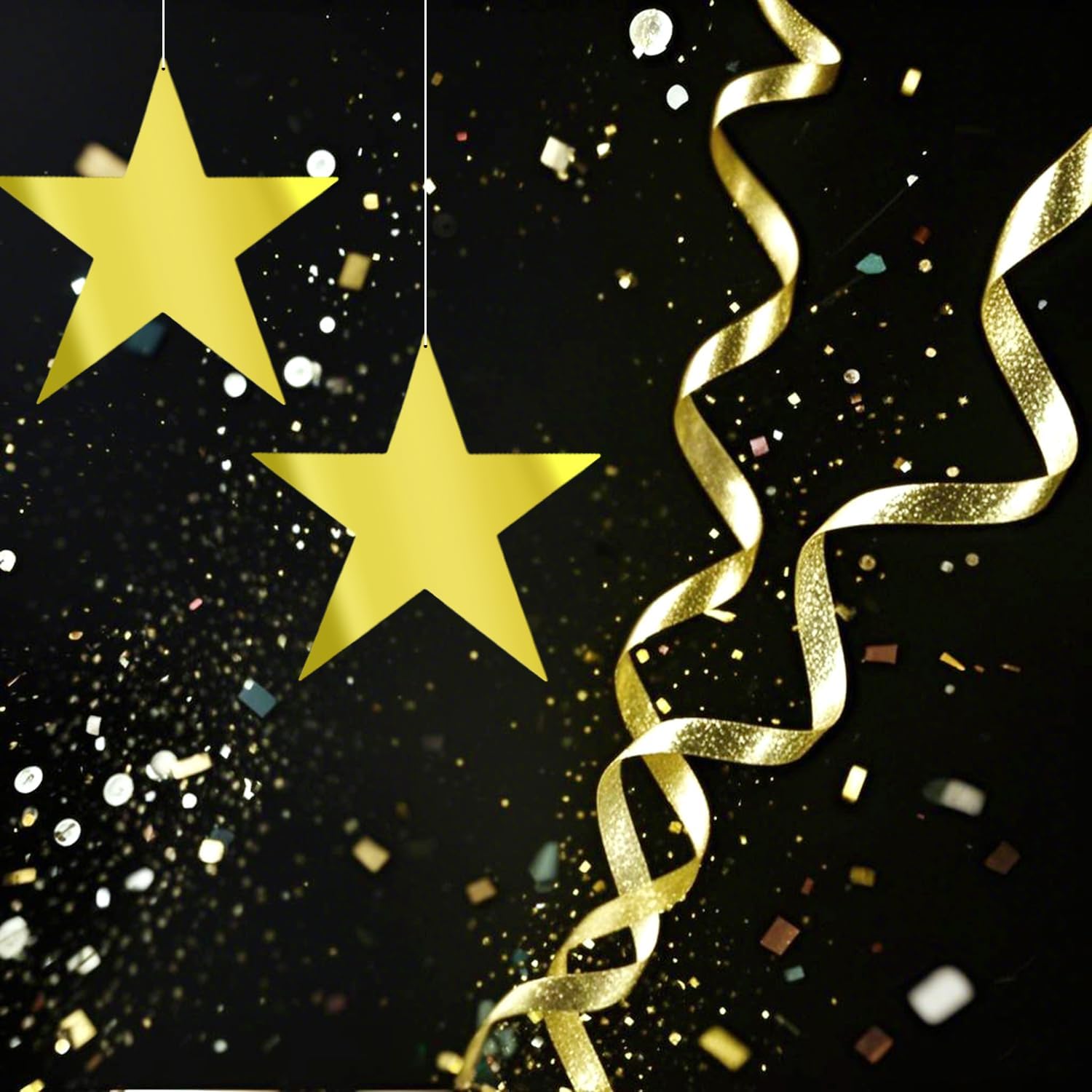 120 Pcs 6 Inch Stars Cutouts Cardboard Star Cut-Outs Decorations for Bulletin Board Classroom Christmas Wedding Birthday Party Wall Decor (Gold)