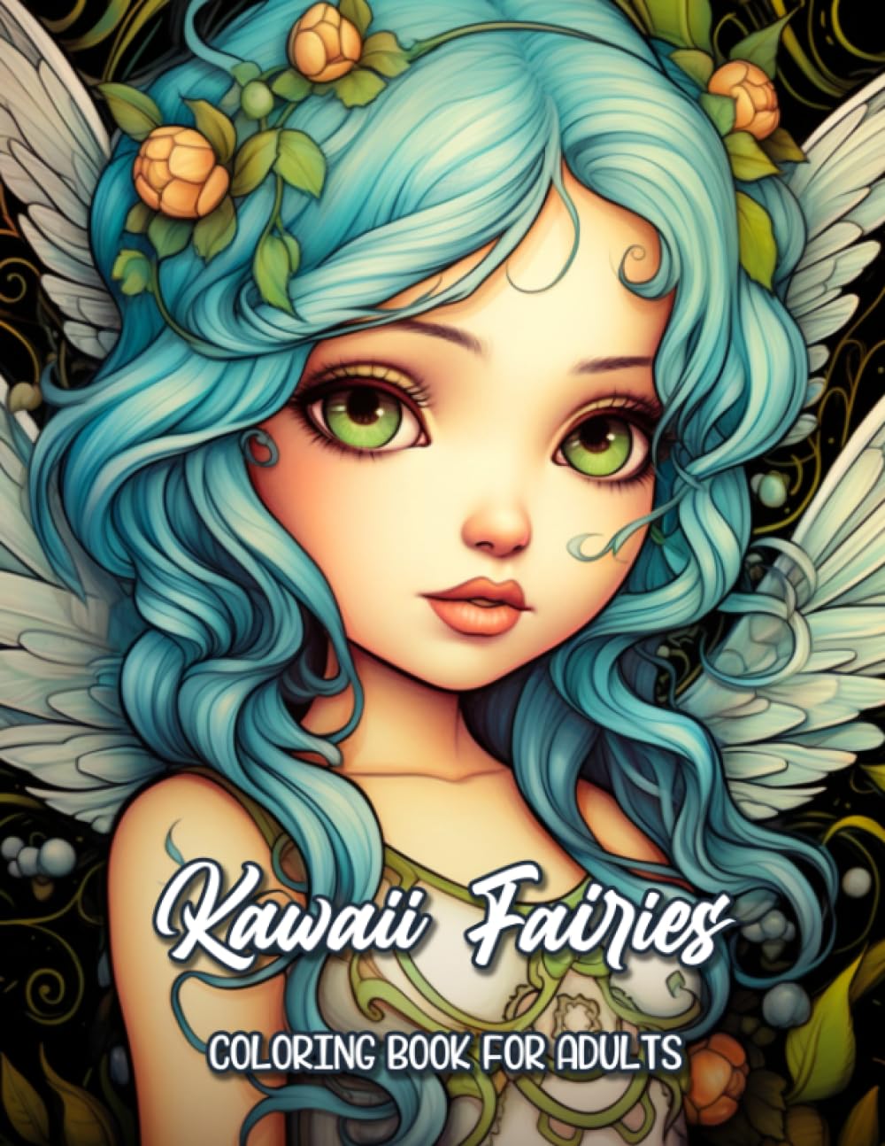 Kawaii Fairies Coloring Book: Adult Coloring Book Featuring Adorable Magical Fairies in Stunning Grayscale for Stress Relief and Relaxation