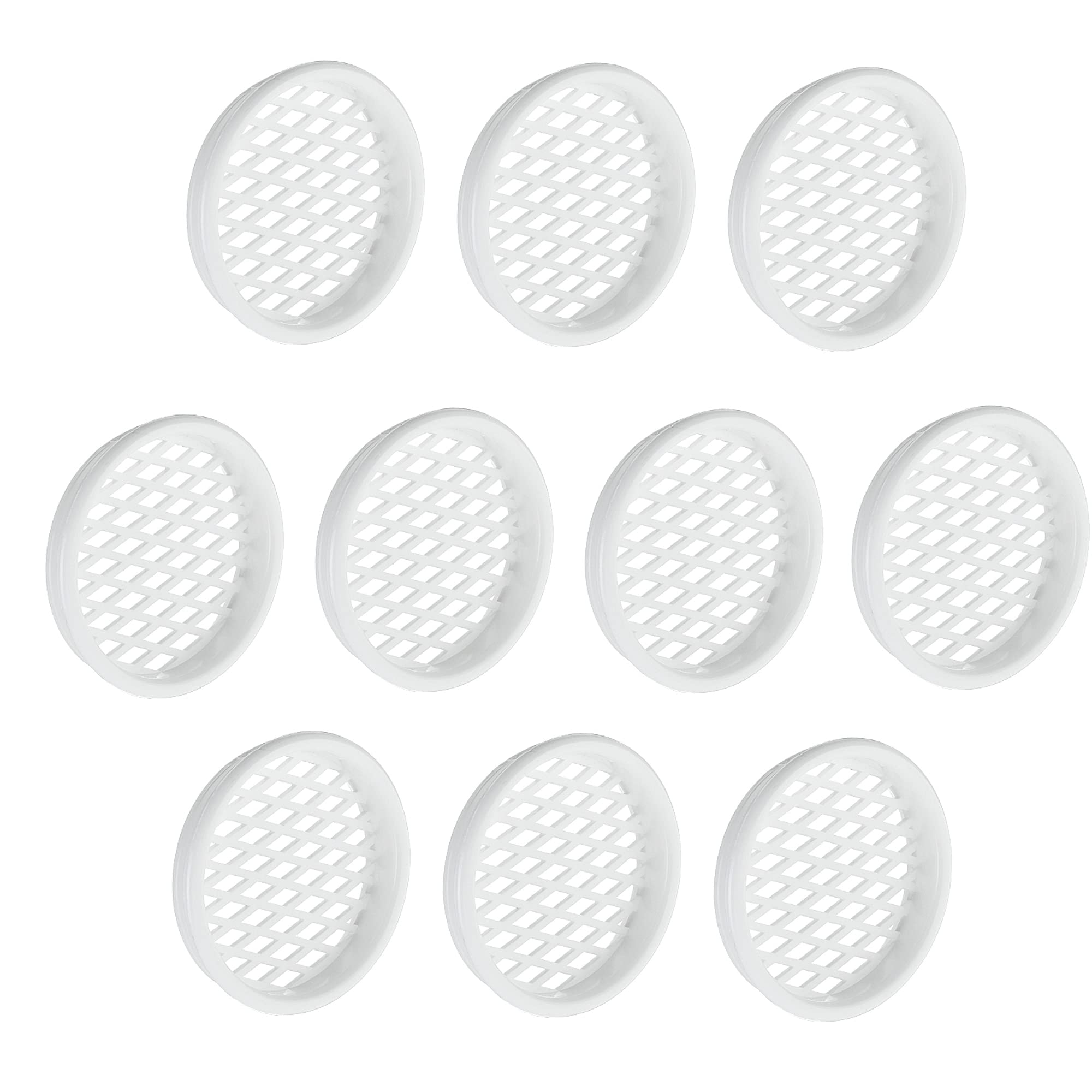 Gedotec Ventilation Grille Plastic White, Gridded, Pack of 10