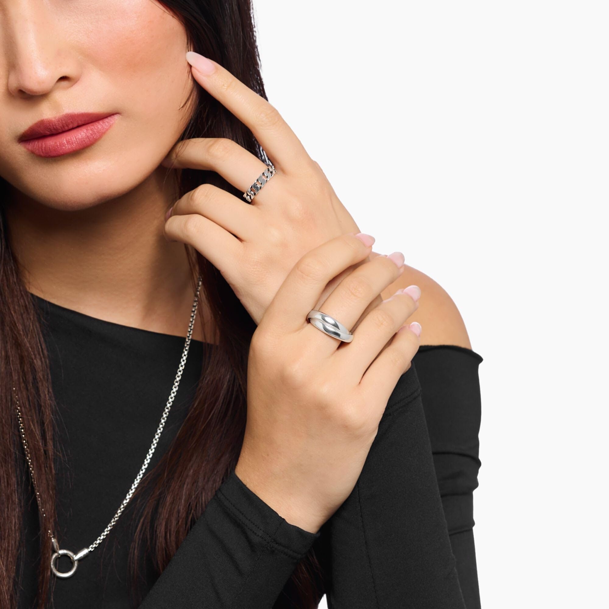 THOMAS SABO Anello sottile in design duo, misura 50
