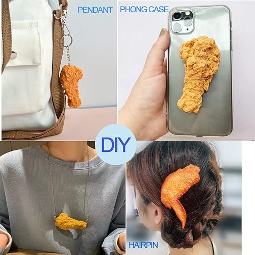 Miniatura 5 de Juego de comida de cocina para niños,Patas de pollo fritas falsas,Alas de pollo simuladas,Decoración de juguetes de cocina para niños,Accesorios de