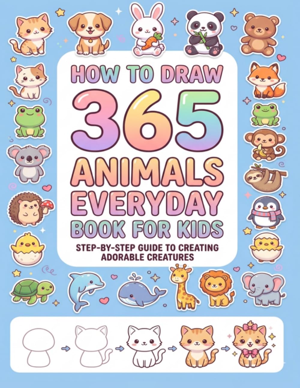 how to draw 365 animals everyday: A Simple Step-by-Step Guide to Learn How to Draw Cute Animals for Kids
