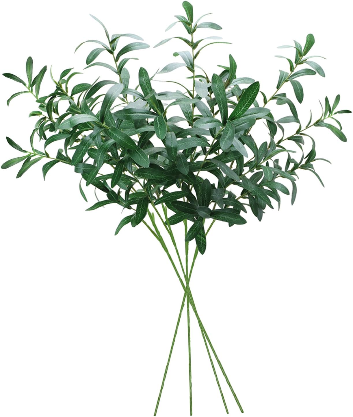 Sunm Boutique 35.5" 4 Pcs Artificial Olive Branch Greenery Leaves Garland Greenery Stems with Olive Leaves Fake Eucalyptus Branches Olive Branches for Vases for Wedding Party Garden Wall Decor