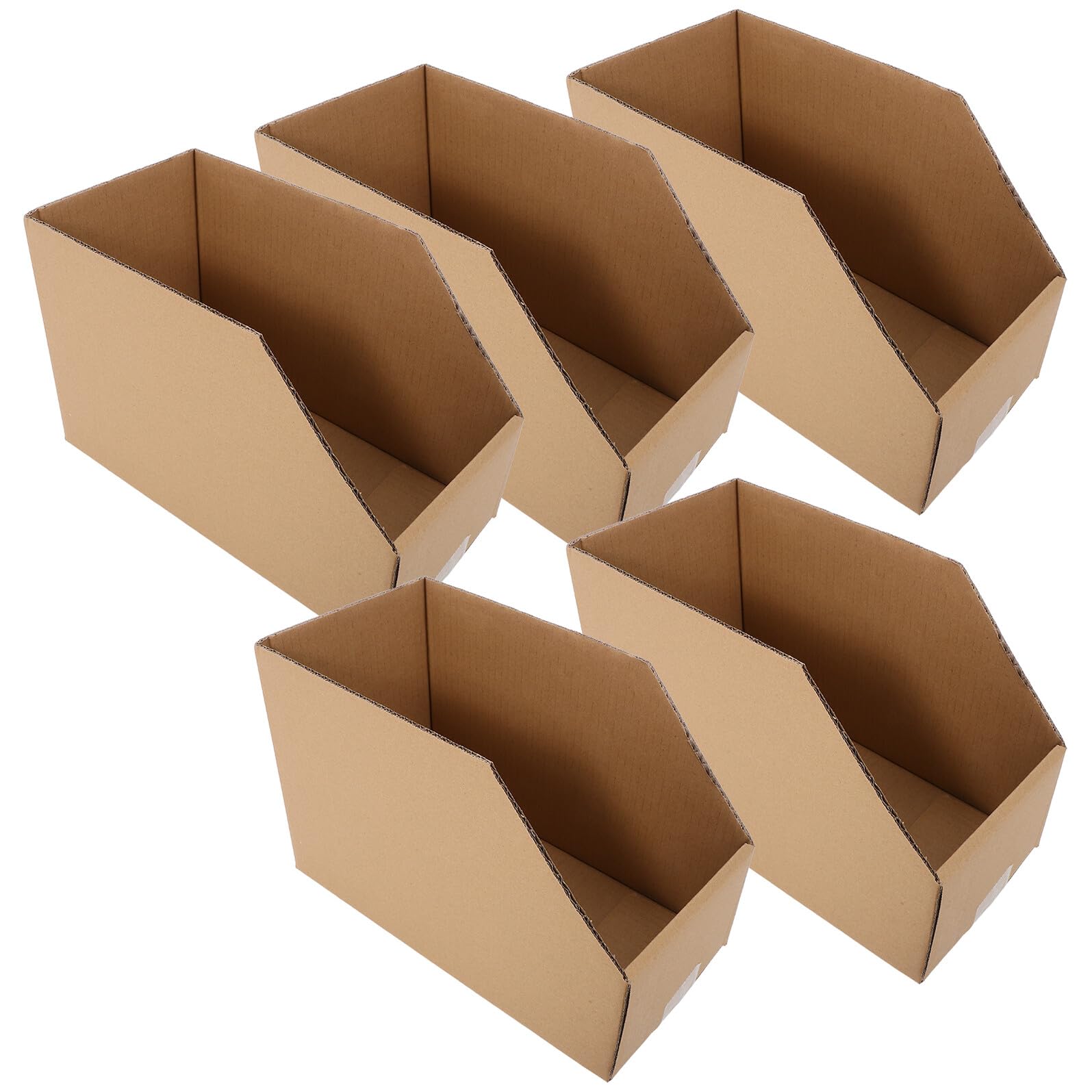 Boîte de rangement en carton pour dressing et bureau : lot de 5 bacs avec couvercle