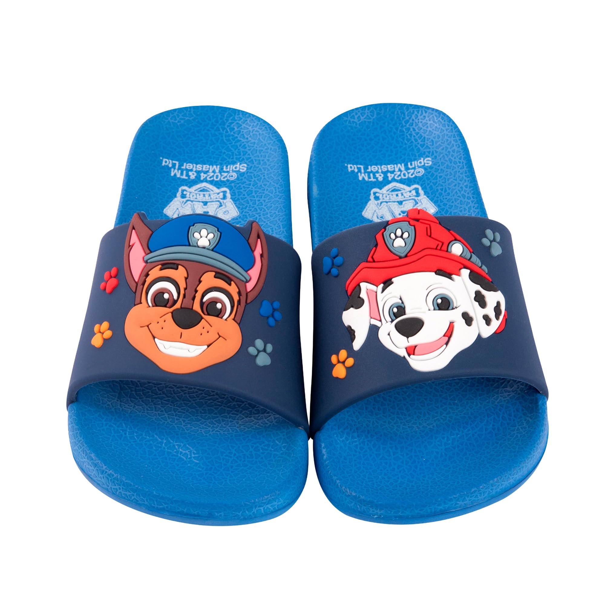 United Labels Paw Patrol Badelatschen für Jungen, Blau, Kinder Badeschlappen rutschfest, Schlappen mit Marshall und Chase, Badesandalen