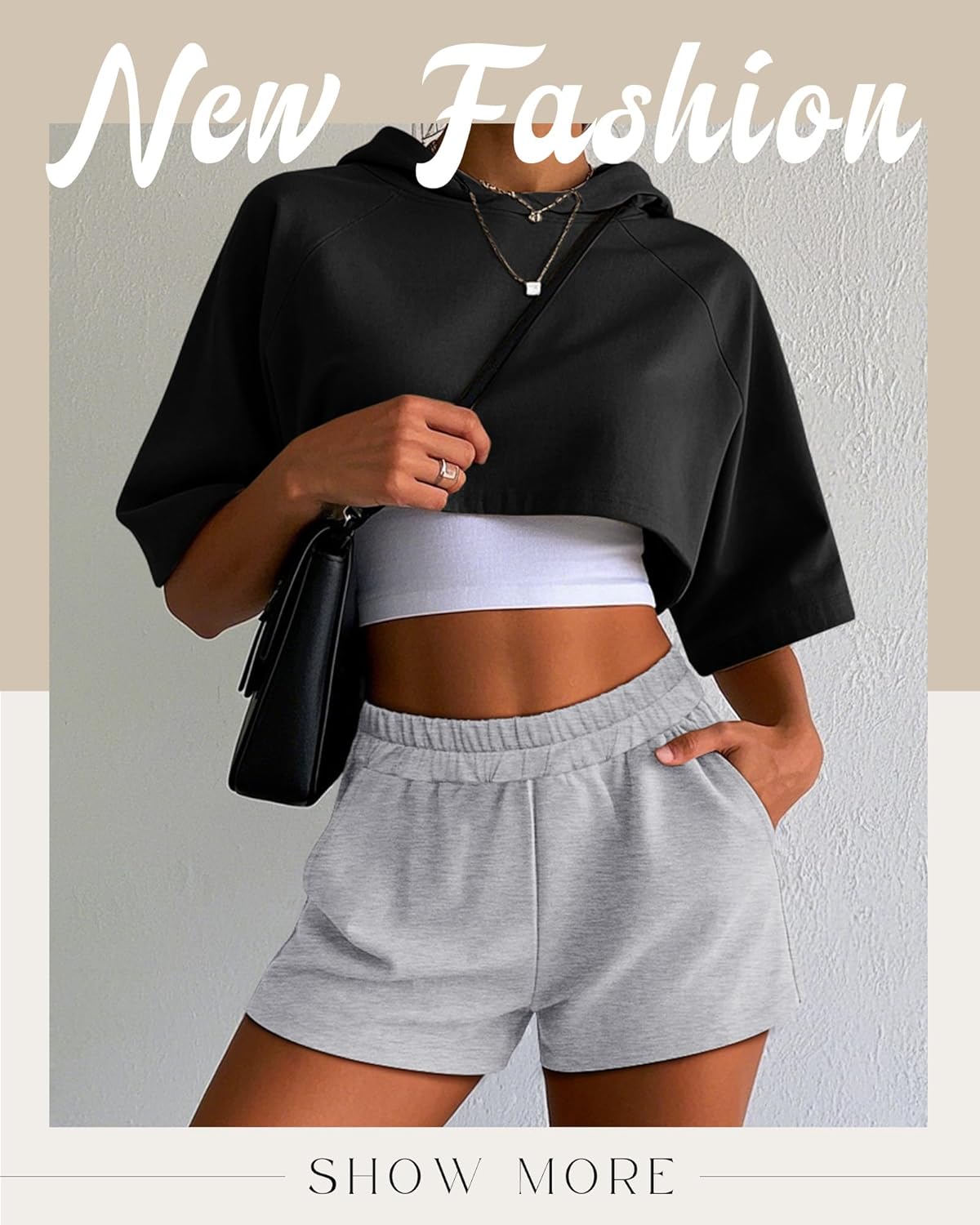 Ficerd 3 Pack Women's Sweat Shorts, Elastic High Waist Casual Summer Lounge Comfy Athletic Shorts with Pockets - Image 5