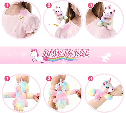 Miniatura 3 de Juego de juguetes de peluche con imán y pulseras de unicornio para el hombro, vestido de unicornio para concurso de disfraces de niñas, bonito